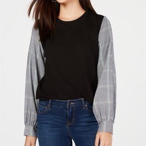 Seven sisters mixed media sweatshirt top